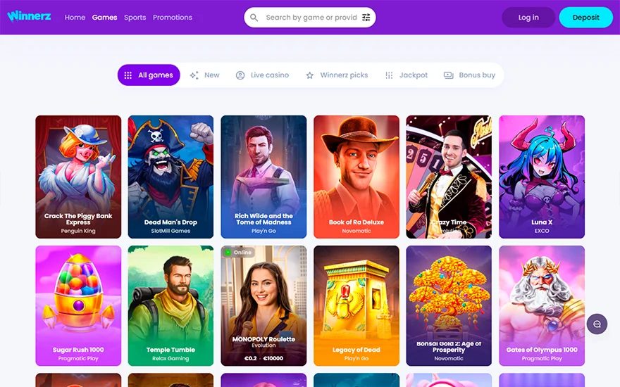 Winnerz casino spellen